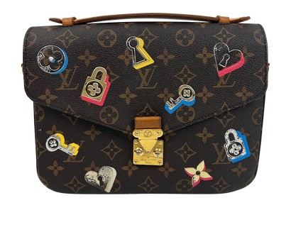 Metis Pochette Keys Lock, 990€, Bolso, Marrón, Canvas - General, Vista frontal